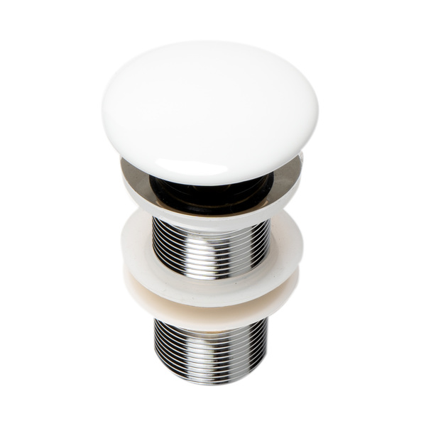 Alfi Brand ALFI brand AB8055-W White Ceramic Mushroom Top Pop Up Drain for Sinks without Overflow AB8055-W